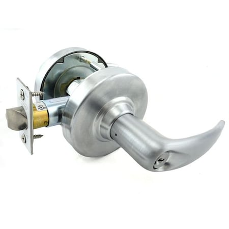 Schlage Commercial Storeroom Athens Lever C Keyway, 2-3/4" Deadlatch, ANSI Strike Satin Chrome ALX80PATH626